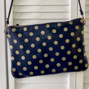 We The Free Navy and Gold Dot Crossbody Bag